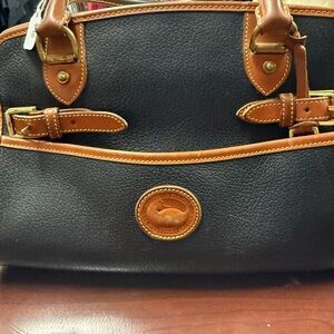 Dooney & Bourke Black and Tan Satchel